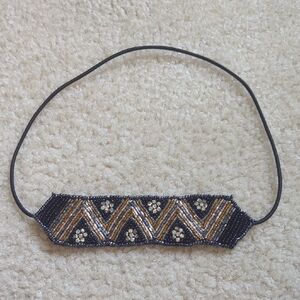 Elegant Beaded Chevron Headband